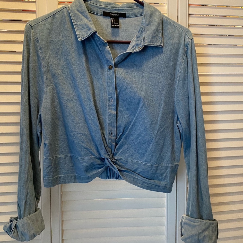 Forever 21 denim crop top